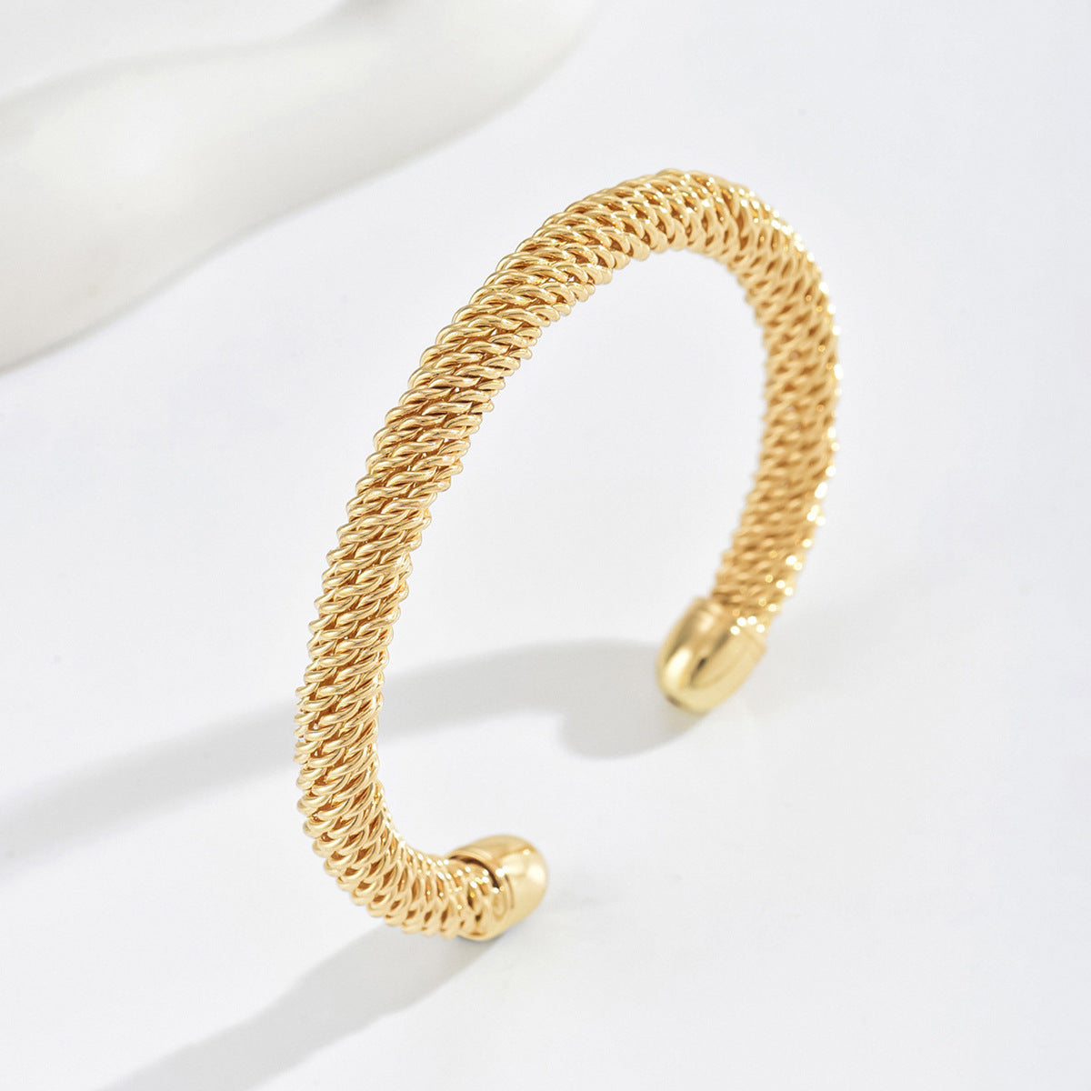 Manžetový náramek Cassian Rope | Zlato