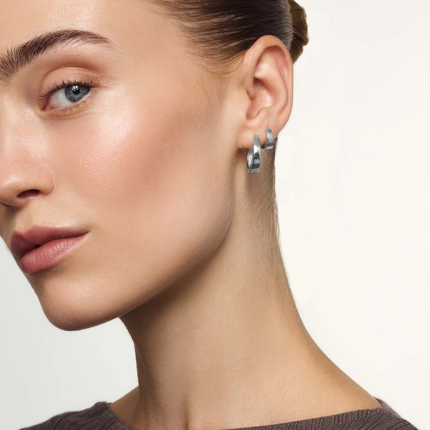 Gia Kruhové náušnice | Bílé zlato